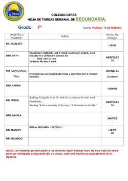 hoja de tareas semanal