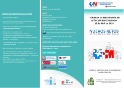 Programa I Jornada de Fisioterapia en Atenci&oacute;n Especializada