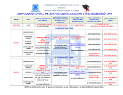 cronograma anual de acto de grado solemne y por