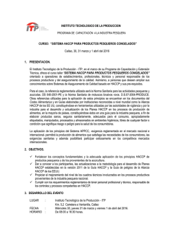 SISTEMA HACCP PARA PRODUCTOS PESQUEROS CONGELADOS