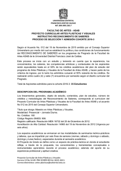 facultad de artes - asab proyecto curricular artes pl&aacute;sticas y visuales