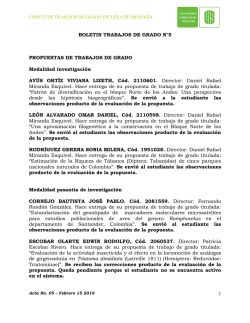 Bolet&iacute;n CTG 05-2016 - Facultad de Ciencias UIS