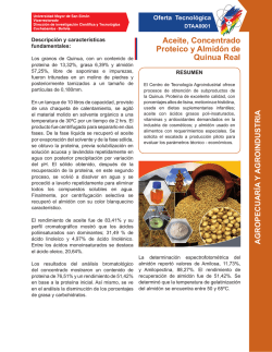 Aceite, Concentrado Proteico y Almid&oacute;n de Quinua Real