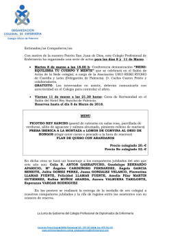 Estimados/as Compa&ntilde;eros/as: Con motivo de la nuestro