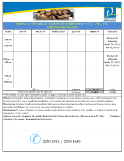 PREPARACI&Oacute;N PARA EL EXAMEN DE ADMISI&Oacute;N 2017 UCR