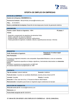 OFERTA DE EMPLEO EN EMPRESAS