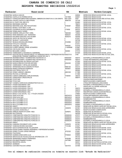 camara de comercio de reporte tramites recibidos 15022016 cali