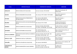 CC.AA. SERVICIO DE SALUD TEL&Eacute;FONOS DE CONTACTO