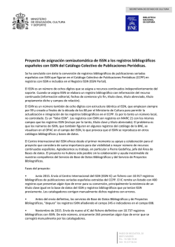 PROYECTO Conversi&oacute;n ISXN_ISSN