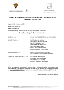 ENTREN. SELECCION FEMENINO 14.02.16