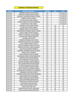 DOMINGO 14 (FAMILIAR MAXIMA) Horario Apellidos y Nombres
