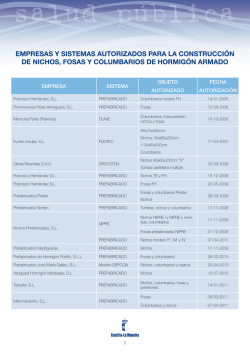 empresas y sistemas autorizados para la construcci&oacute;n de nichos