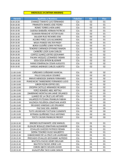 MIERCOLES 24 (INTIMA MAXIMA) Horario Apellidos y Nombres