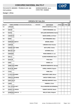 Page 1 PISTA/ARENA PTOS ORDEN DE SALIDA SAL N&ordm; JINETE