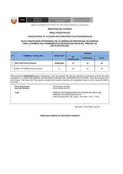 ministerio del interior resultados finales convocatoria n&ordm; 012