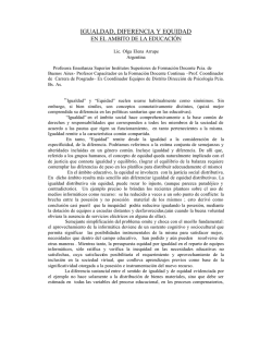 igualdad, diferencia y equidad