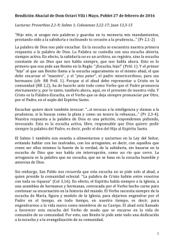 2016.02.27 AGOCist. ES-Homil&iacute;a Bendici&oacute;n Abacial Poblet