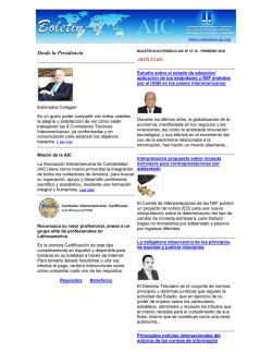 Bolet&iacute;n Electr&oacute;nico AIC N&deg; 37-16, Febrero 2016
