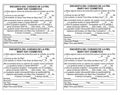 ENCUESTA DEL CUIDADO DE LA PIEL MARY KAY COSMETICS
