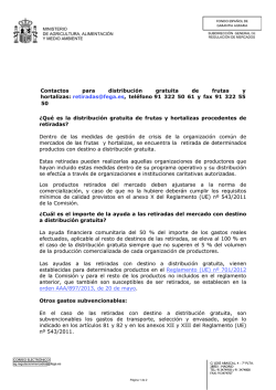 Contactos para distribuci&oacute;n gratuita de frutas y hortalizas