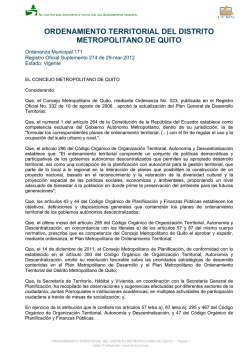 Secretar&iacute;a de Ambiente del Municipio del Distrito Metropolitano Quito