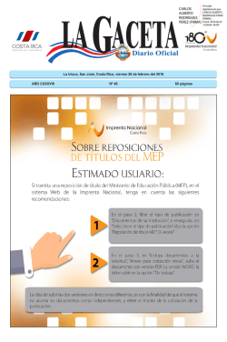 LA GACETA N&deg; 40 de la fecha 26 02 2016