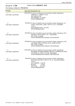 Remate N&ordm;: 1.749 Por Cuenta y Orden de