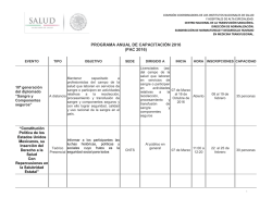 pac 2016 - Centro Nacional de la Transfusi&oacute;n Sangu&iacute;nea