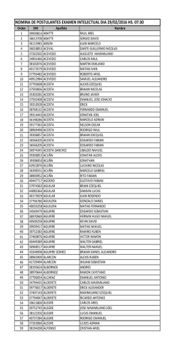 nomina de postulantes examen intelectual dia 29/02/2016 hs. 07:30