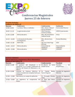 Programa del evento - Expo Orienta 2016