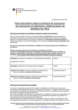 Inscripci&oacute;n de nacimiento