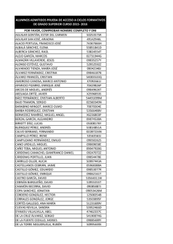 Listado de alumnos admitidos