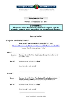 Prueba escrita: lugares y fechas