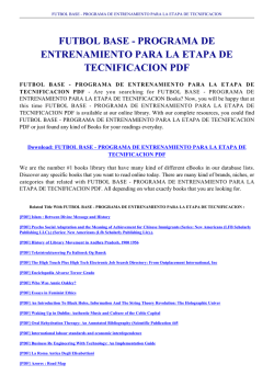 futbol base - programa de entrenamiento para la etapa de