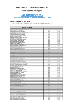 PROCESO CAS N&deg; 001-2016