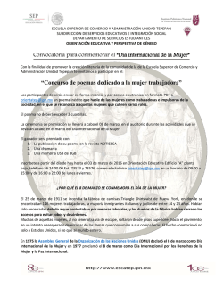 Concurso de poemas dedicado a la mujer trabajadora