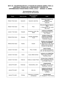 meta 38: &ldquo;incorporaci&oacute;n de la funci&oacute;n de sanidad animal para la