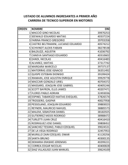 listado de alumnos ingresantes a primer a&ntilde;o carrera de tecnico