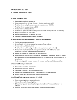 PLAN DE TRABAJO 2016-2020 Dr. Fernando Antonio Rosete