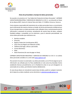 Aviso de privacidad y manejo de datos personales