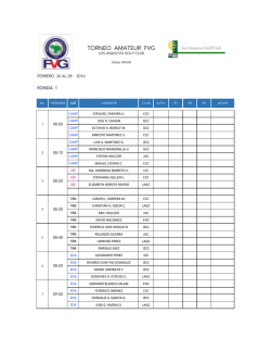 TORNEO AMATEUR FVG Valido para el WAGR 26 al 28 de Febrero