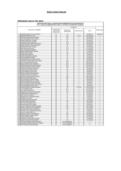 PROCESO CAS N&deg; 001-2016