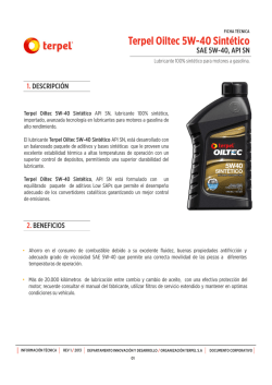Terpel Oiltec 5W40 Sint&eacute;tico