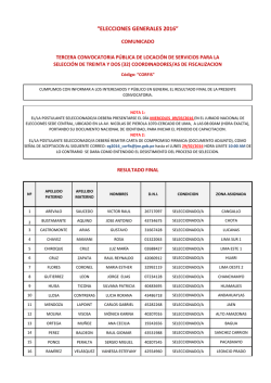 Resultado Final - JNE - Jurado Nacional de Elecciones