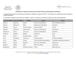 Certificaci&oacute;n en materia de prevenci&oacute;n de lavado de dinero