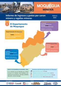 Informe de ingresos y gastos por canon minero y regal&iacute;as mineras