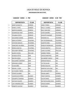 Primera ronda - Liga de bolos de Boyac&aacute;