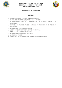 universidad central del ecuador concurso de m&eacute;ritos y oposici&oacute;n