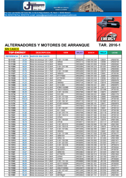 alternadores y motores de arranque tar. 2016-1
