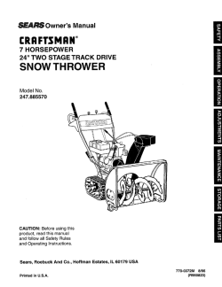 craftsman&deg; snow thrower